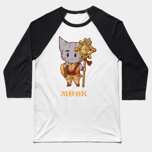 Monk Cat Baseball T-Shirt